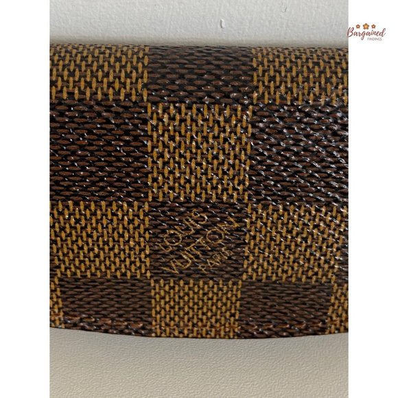 Authentic Louis Vuitton Brown Damier Ebene Coated Canvas Square Cufflinks Case - Picture 2 of 13